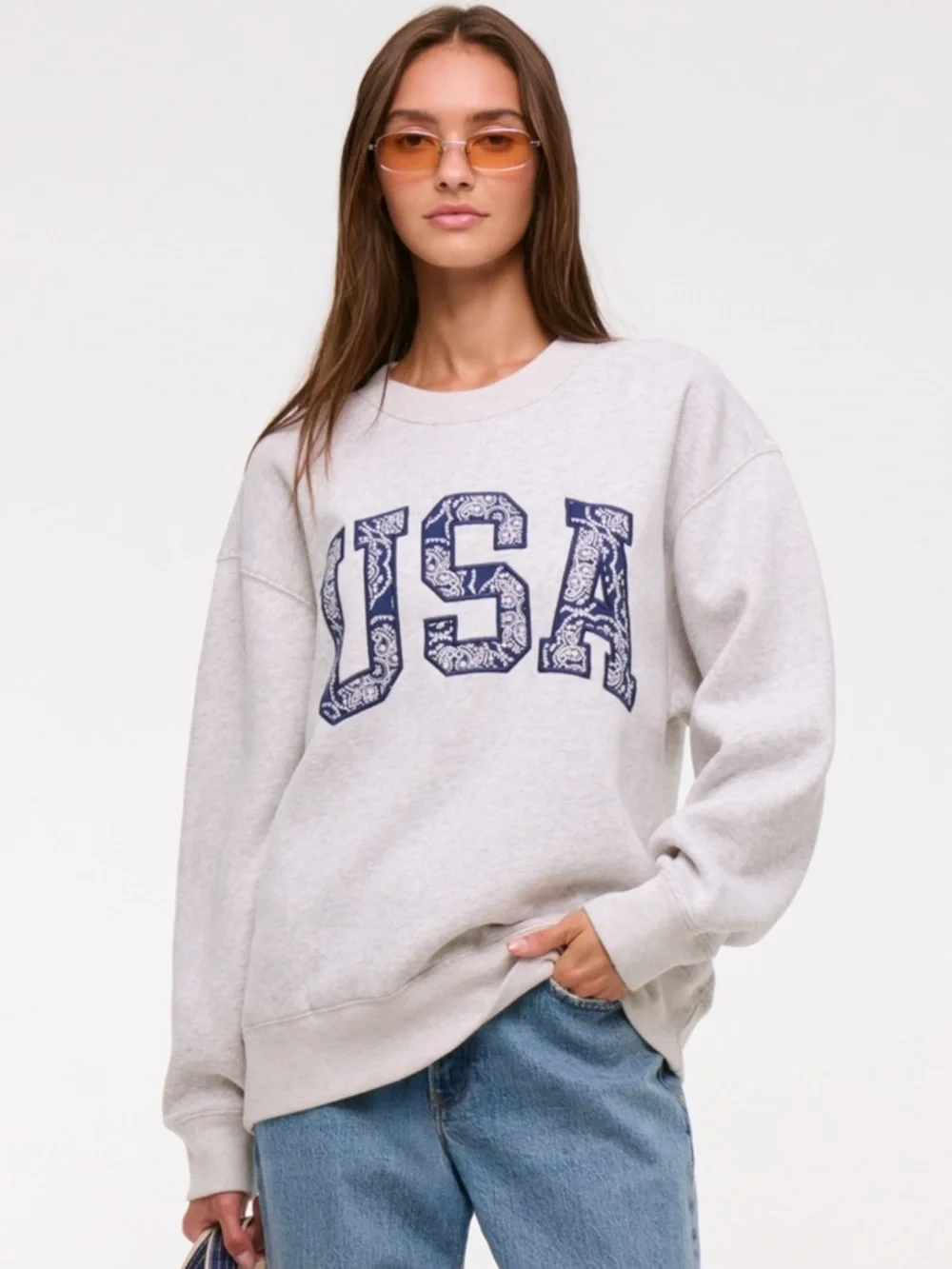 Abercrombie & Fitch USA Oversized Sunday Crew, Size XXSMALL - Picture 2 of 16